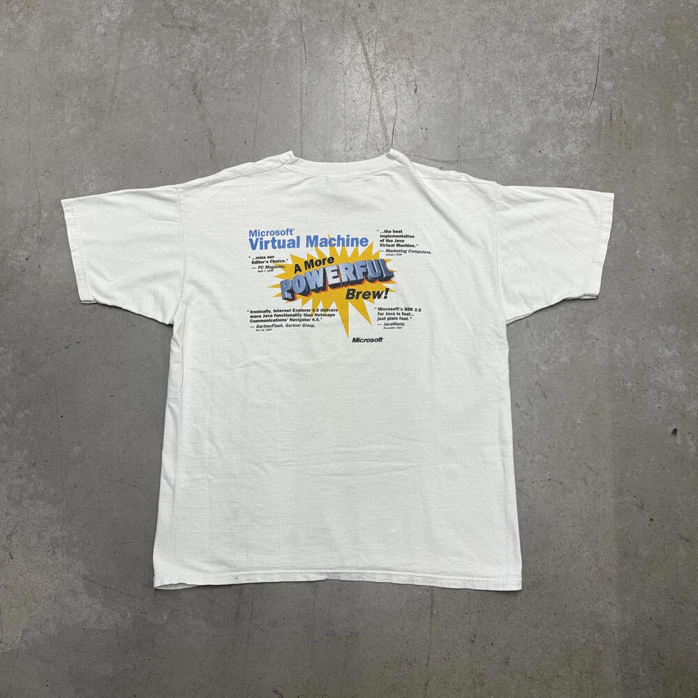 Vintage 90s Microsoft Virtual Machine Graphic T-Shirt Extra Large White